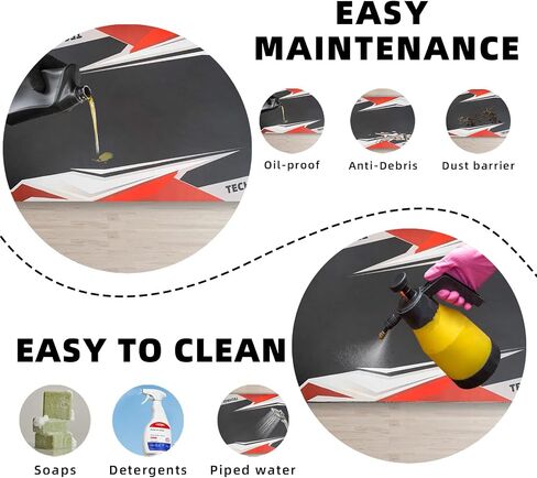Motorcycle Mat,Garage Floor Mat and Premium Absorbent Oil Pad, Protects Garage Floor from Spills, Drips, Splashes and Stains,Reusable,Washable Rubber Parking Mats (Style 13, 24 x 78 in) in Saudi Arabia