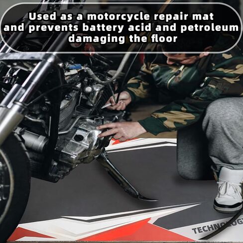 Motorcycle Mat,Garage Floor Mat and Premium Absorbent Oil Pad, Protects Garage Floor from Spills, Drips, Splashes and Stains,Reusable,Washable Rubber Parking Mats (Style 13, 24 x 78 in) in Saudi Arabia