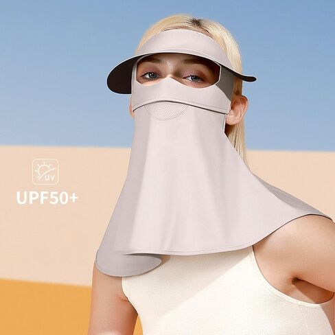 Sun Protection Face Mask, Ice Silk Neck Gaiter, Face Cover, Sun Protection Cap with Earloop for Outdoor Activities in Saudi Arabia