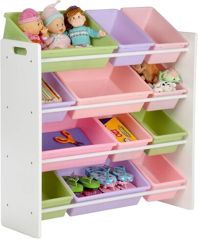 Honey-Can-Do Kids Toy Storage Organizer with 12 Plastic Bins, Grey SRT-06475 Grey in Kuwait