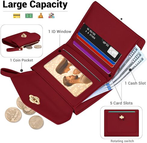 BIAOTIE Small Wallet for Women Leather Bifold Pocket Wallet RFID Blocking Credit Card Holder Cute Purse with Zipper Coin Pocket (Black) in Saudi Arabia