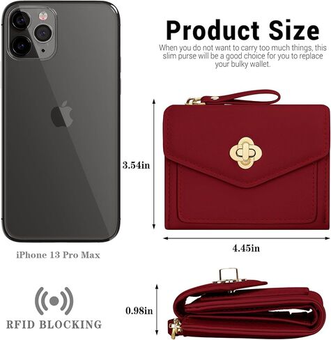 BIAOTIE Small Wallet for Women Leather Bifold Pocket Wallet RFID Blocking Credit Card Holder Cute Purse with Zipper Coin Pocket (Black) in Saudi Arabia