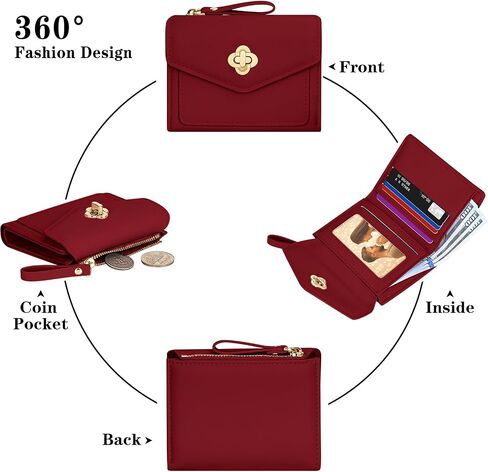 BIAOTIE Small Wallet for Women Leather Bifold Pocket Wallet RFID Blocking Credit Card Holder Cute Purse with Zipper Coin Pocket (Black) in Saudi Arabia