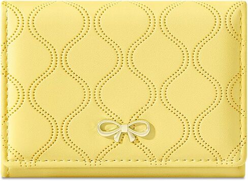 Cute Wallet Coquette Bow Small Wallet Tri-folded Aesthetic Bifold RFID Blocking Card Holder Leather Mini Short Coin Purse with ID Window for Women Girls Ladies -Pink in Saudi Arabia
