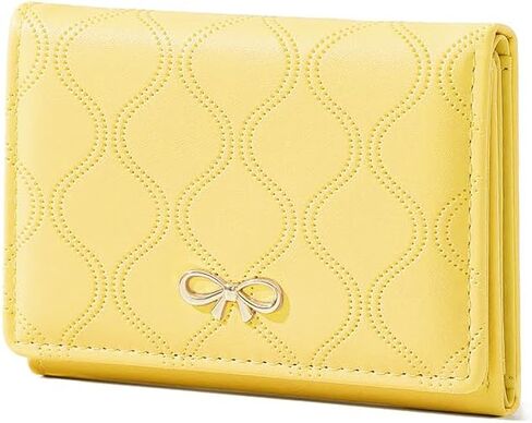 Cute Wallet Coquette Bow Small Wallet Tri-folded Aesthetic Bifold RFID Blocking Card Holder Leather Mini Short Coin Purse with ID Window for Women Girls Ladies -Pink in Saudi Arabia