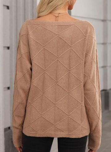 EVALESS Casual Crewneck Sweaters for Women Fall 2024 Lightweight Long Batwing Sleeve Pullover Sweaters Tops Knit Clothes in Saudi Arabia