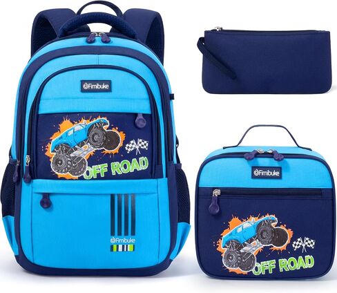 Fimibuke Kids Backpack for School Boys - 3 PCS Waterproof Teen Boy Backpack with Lunch Box & Pencil Pouch Set, School Bag Bookbag Daypack for Kindergarten Elementary Middle School, Age 5+(Dinosaur) in Saudi Arabia