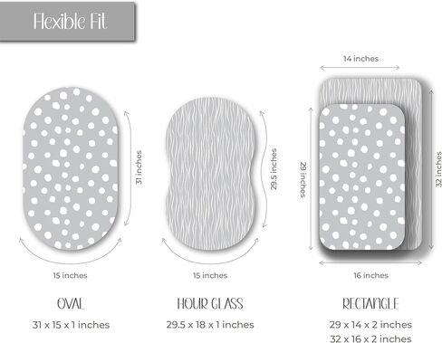 Bassinet Sheet Set 2 Pack - Baby Bassinet Sheets with 100% Jersey Cotton - Bassinet Sheets for Baby Girl and Boy, Newborn Essentials (Grey Chevron and Polka Dot) in Saudi Arabia
