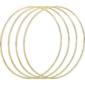 patikil 12 بوصة طوق الزهور المعدنية، 4 حزمة إكليل معدني macrame الأطواق حلقات الحرفية DIY بها بنفسك حلم الماسك الزفاف إكليل ديكور الجدار شنقا الزينة، لهجة الذهب
