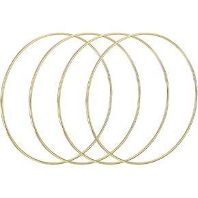 PATIKIL 12 Inch Metal Floral Hoop, 4 Pack Metal Wreath Macrame Hoops Craft Rings for DIY Dream Catcher Wedding Wreath Decor Wall Hanging Decorations, Gold Tone