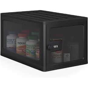Lock Box for Safe Medicine Storage, Lockable Storage Box Medicine Lock Box, Lock Boxes for Personal Items, Safe Box with Lock Refrigerator Lock Box