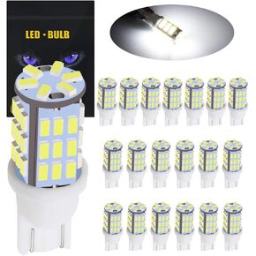20pcs Super Bright RV Trailer 921 194 T10 3014 42-SMD 12V Car Backup Reverse LED Bulbs Width LED Lights 6000K Xenon White. (Natural white)