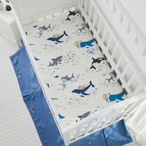 Brandream Crib Sheets for Boys or Girls 2 Pack Fitted Crib Sheet for Standard Crib Mattress, Cozy Toddler Sheets for Boys 100% Cotton, Woodland Forest Animals & Rainbow Sun
