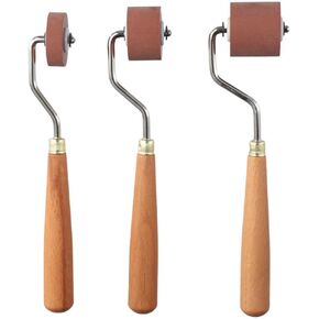 Uniquer 3 Pcs Rubber Brayer Roller, Comfort Grip for Anti Skid Tape Construction Tools, Print, Craft Stamping Brayers