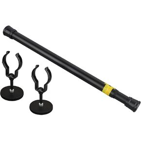 MUTUACTOR 1PCS Heavy-Duty Curtains Rods,Strong Magnetic Mount Door Curtain Rods for 13" to 26" Metal Doors,Adjustable Window Curtain Rod Versatile Y-Clamp Magnets Holders for Kitchen Garage Room