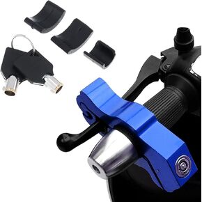 MRS Blue Anti Theft Security Lock for Motorcycle Scooter Moped Dirt Pit Bike ATV Street Sport Bike Lock Handlebar Grip Brake Lever Clutch Throttle Heavy Duty Adjustable Lock with 2 Keys