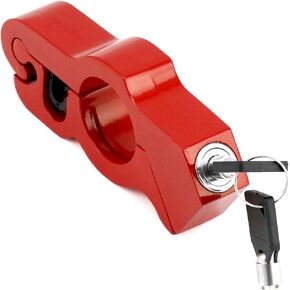 Motorcycle Lock, Motorcycle Throttle Lock with 2 Keys, Brake Lock, Throttle Anti-theft Security Lock for Motorcycles, Bicycles, Scooters (Red)