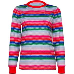 Adult Horror Rainbow Striped T Shirt Long Sleeve Shirt Halloween Costume Doll Cosplay