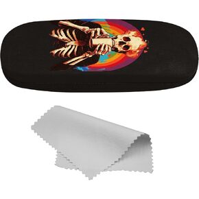Glasses Case Hard Shell Eyeglass Portable Glasses Eyeglasses Holder Box with Cleaning Cloth Women Girls Men Cute