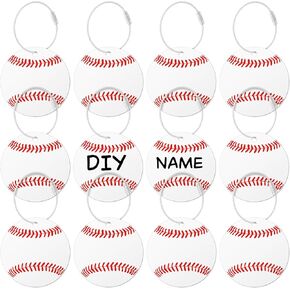 12 PCs Softball Luggage Tags for Suitcases Softball Travel Suitcase Labels with Metal Ring 2.75in Softball Keychain Softball PVC Name Id Card for Men Women Travel Bag Suitcase