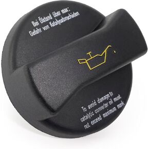 Oil Filler Cap compatible with VW Audi Skoda from 1998 to 2018 – Engine oil plug head cover replacement with gasket, ‎06B103485C, Black