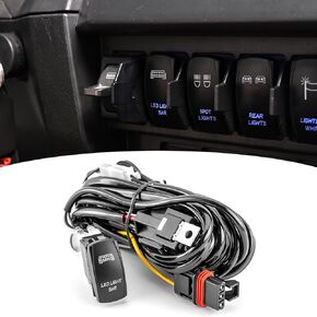 Wsays 12V التوصيل والتشغيل الأضواء الخلفية تشغيل / إيقاف التبديل 2 طقم تسخير الأسلاك الرصاص متوافق مع 2018-2024 Polaris RZR / Ranger / General in Saudi Arabia