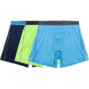 Fruit of the Loom Men's 360 Stretch Boxer Briefs, High Performance Stretch, Quick Dry & Moisture Wicking