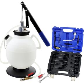 Automatic Transmission Fluid Pump ATF Refill Tool Kit, 7.5L Manual Automotive Oil Transfer Filler System with 15PCS ATF Adapters Fit Audi Mercedes Benz VW Ford BMW Infiniti Nissan Volkswagen