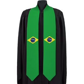Brazil Graduation Sash National Flag Graduation Sash/Stole International Study Abroad Adult Unisex Country Flag Graduation Sash (Brazil)
