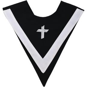 BLESSUME Unisex Church V Shape Choir Stole Collar with Cross