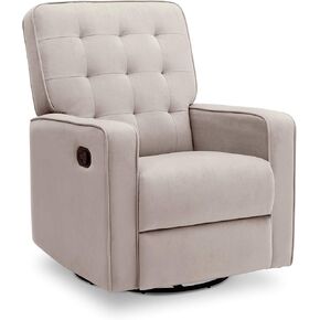 Delta Children Gavin Recliner Glider Swivel Chair Featuring LiveSmart Fabric by Culp - Stain-Resistant, Repels Moisture, Kid & Pet-Friendly Fabric, Linen