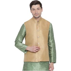 Elina fashion Men's Indian Banglori Silk Nehru Jacket || Bandhgala Jodhpuri Sleeve Less ONLY Waistcoat