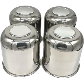 4 Pack 4.25 Inch Center Caps Push Through for Trailer Truck RV Wheel Rims 4.25" Center Bore Chrome Stainless Steel