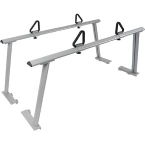 KUAFU Truck Ladder Rack Universal Adjustable Pick-Up Truck Bed Two-Bar Cargo Rack 1,000 lbs Capacity for Lumber, Ladder, Kayak