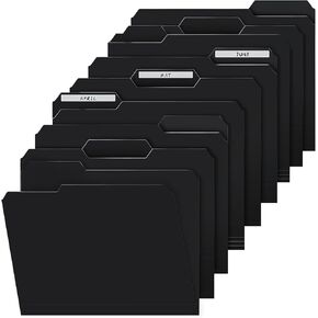 9 Pack Plastic Manila File Folder,3 Tab Heavy Duty File Folder with 1/3-Cut Tabs,Letter Size Poly Filing Folder,Durable Document Organizer for Office Home School, 8.5 x 11 Inches
