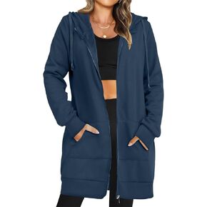 Zeagoo Zip Up Hoodies For Women Long Sleeve Oversized Sweatshirts Casual Lightweight Fleece Jackets With Pockets