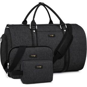 Convertible Garment Duffle Bags for Travel - Carry on Garment Bag for Men Women Large Travel Duffel Bag with Crossbody Bag 4pcs Set, 2 in 1 Hanging Suit Dress Clothes Bag Suitcase Travel Weekender Bag