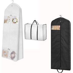 MISSLO Portable 70" Wedding Dress Garment Bag + MISSLO 65" Gusseted Hanging Garment Bags