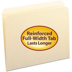 Smead 10310 File Folders Straight Cut Reinforced Top Tab Letter Manila 100/Box