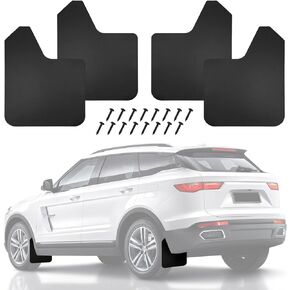 Universal Basic Mud Flaps Set, Splash Guards Vehicle Tire Protector Mudflaps is Compatible with Variety of Body Styles Such as Cars, Pickups, SUVs, Vans, Trucks, Etc Matte Black (4 Packs)
