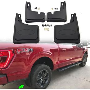 F150 Mud Flaps for Ford F-150 2021 2022 2023 2024 All Weather Mudflaps Splash Guards for Trucks/Front Rear 4pc Set/No Need to Drill Holes/Only Fit No Fender Flares' Model