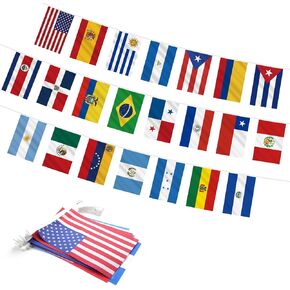 Hispanic Heritage Month Decorations String Flags 22 Spanish Speaking Countries Flags Latino America Flags Banners Bunting for Hispanic Heritage Month Events Celebration Party Supplies Bars