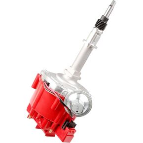 Racing Hei Complete Distributor Compatible for AMC Incline 6 Jeep Straight 232, 242, 258 Red Cap and Rotor kit Replacement 65K Coil 6 Cylinder
