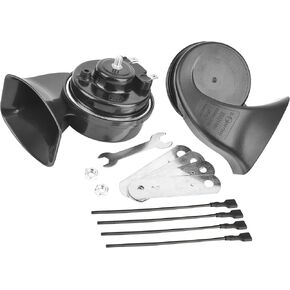Universal Car Horn Upgrade Kit, 12V High/Low Dual Tone Snail Horn, Loud Waterproof Car Horn for Car Motorcycle and Vehicle