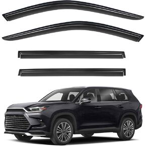 Tape-On Rain Guards for Grand Highlander 2024-2025, Side Window Deflectors Wind Vent Visors Compatible with Toyota Grand Highlander Accessories 2024-2025 (4pcs)