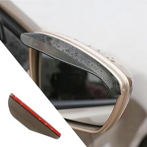 Car Rear View Mirror Rain Visor Guard, 2 Pcs Black Rain Eyebrow for Side Mirror, Waterproof Auto Mirror Visor Smoke Guard Cover, Accessories for Most Car SUV Truck (Black, 2)