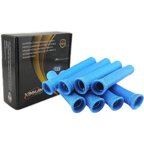 Xinhan Spark Plug Protect Boot Heat Shield Thermal Protection Insulator Titanium/Black/Blue/Red/White Pack of 8 (Red)