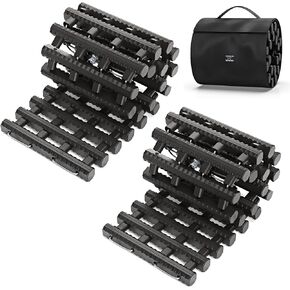 1PZ TMP-G6H 2pc Traction Tracks Mats TPR 31.5" L Tire Recovery Track Pad Roll Car Vehicle Tyre Traction Boards Tire Ladder Track Grabber Auto Emergency Traction Aid for Off-Road Mud Snow Ice Sand