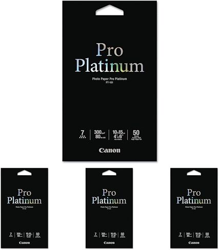 Canon Photo Paper Pro Platinum, 4 x 6 Inches, 50 Sheets (2768B014), White in Saudi Arabia