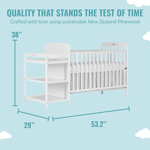 سرير أطفال قابل للتحويل 3 في 1 من Dream On Me Anna، GREENGUARD Gold | أرفف تخزين، تتحول إلى سرير نهاري وسرير للأطفال الصغار، 3 مراتب ارتفاع، تم التحقق من BSA، حد 50 رطل، لمسة نهائية غير سامة، شوكولاتة in Kuwait